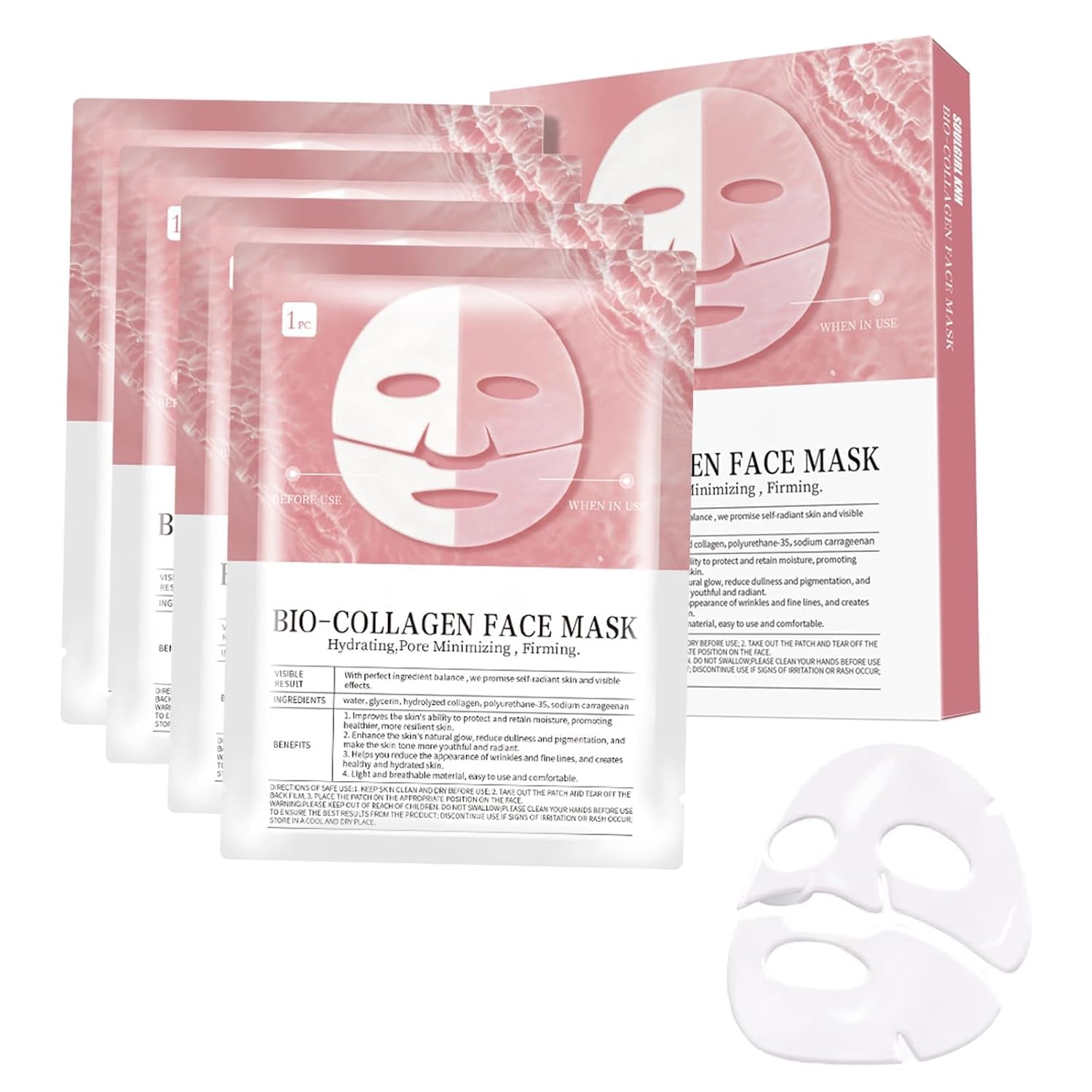 LIORÉVE™ GlowCollagen Face Masks – 4 Pack